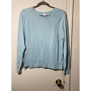 Margaret‎ O'Leary Light Blue Cotton Silk Crewneck Sweater Women's Size M